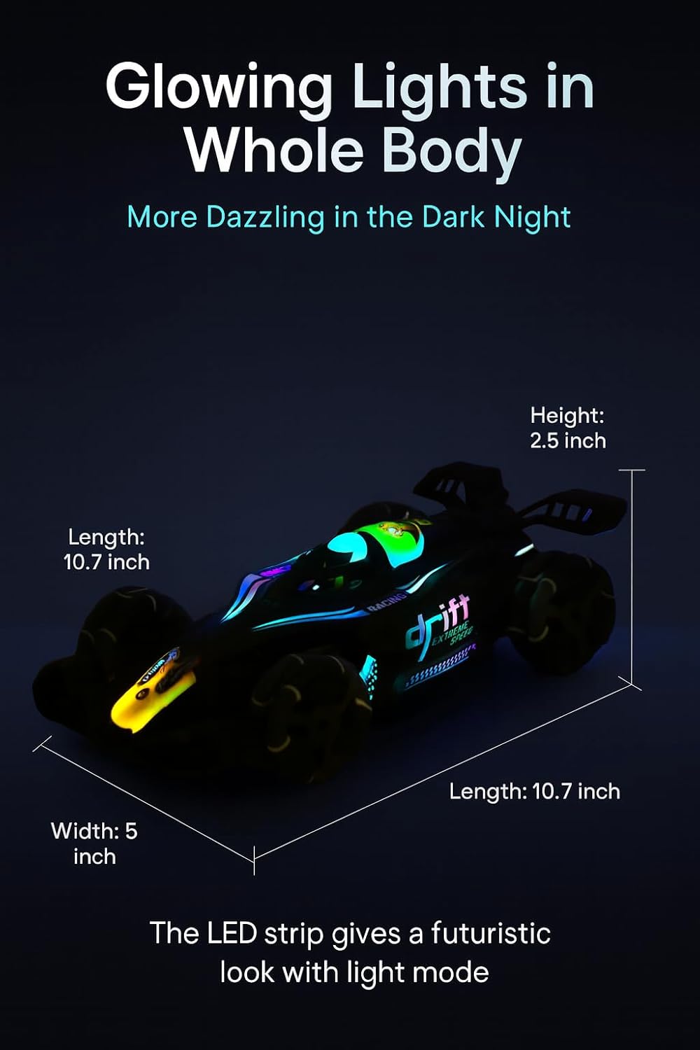 4WD RC Drift Stunt Car with Smoke Spray & LED Lights | Gesture & Remote Control