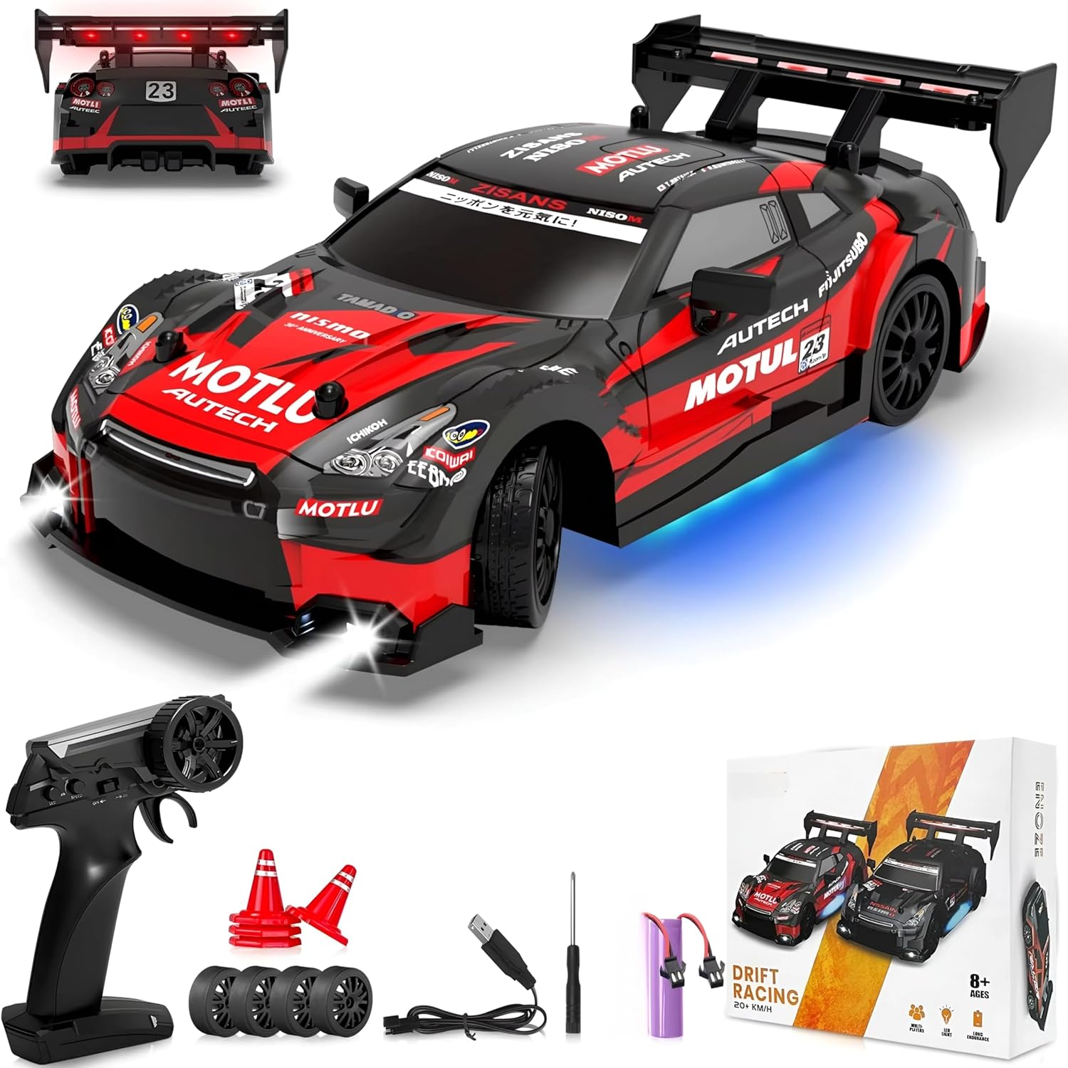 HGT RS Drift RC Car (1:24)• Fiber Black edition •
