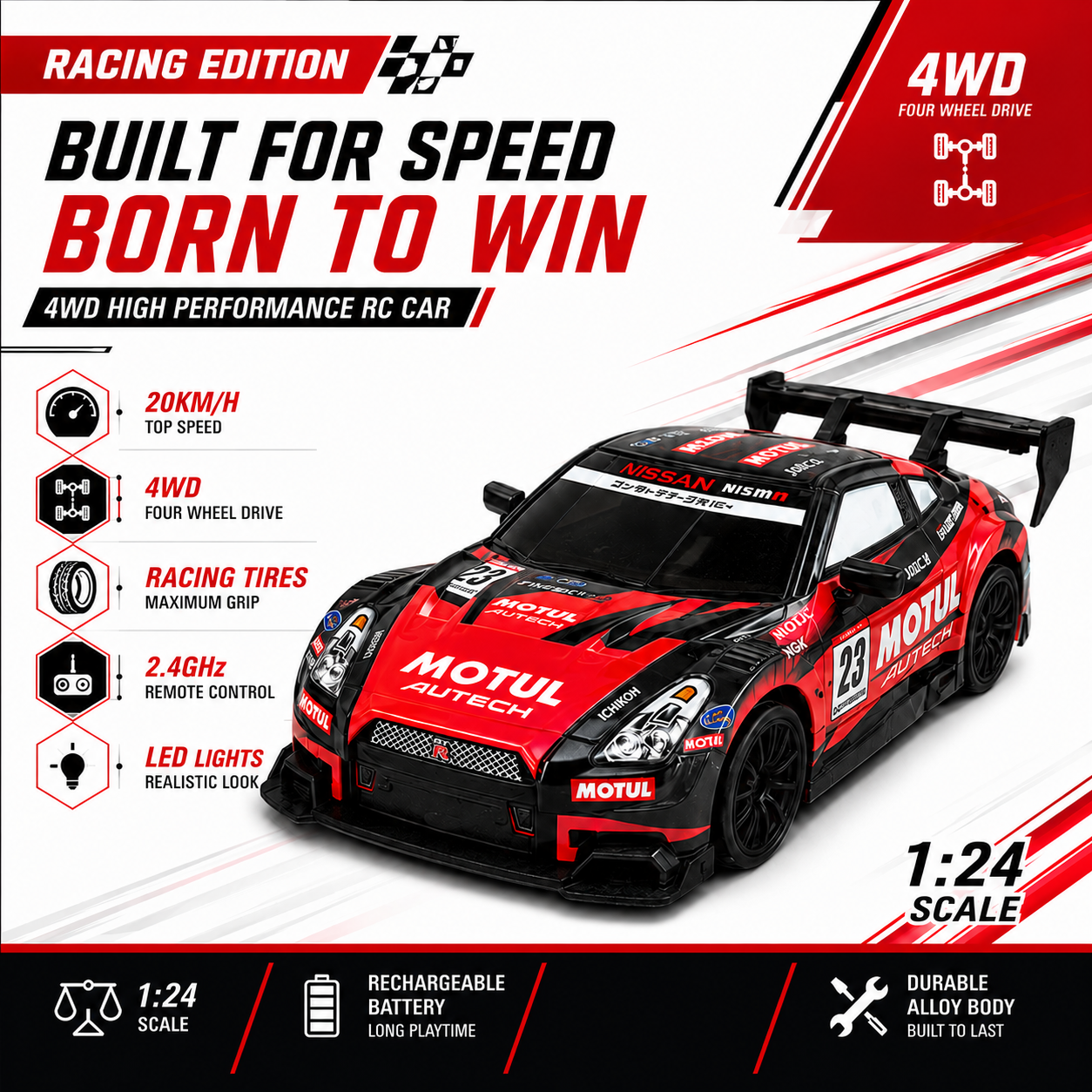 HGT RS Racing Addition  RC Car (1:24)