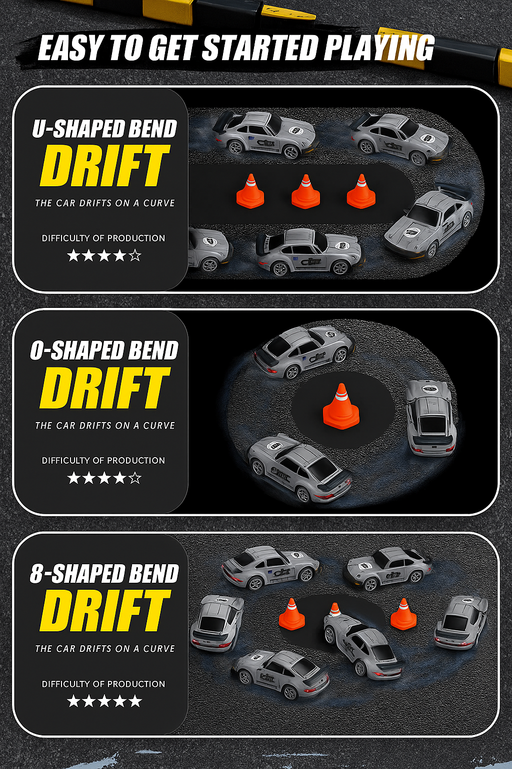 Porsche RC Drift Car 1:24 Scale – 20 KM/H High Speed 4WD Remote Control Car with LED Lights – 2.4GHz Racing RC Car with Drift Tyres & Rechargeable Battery