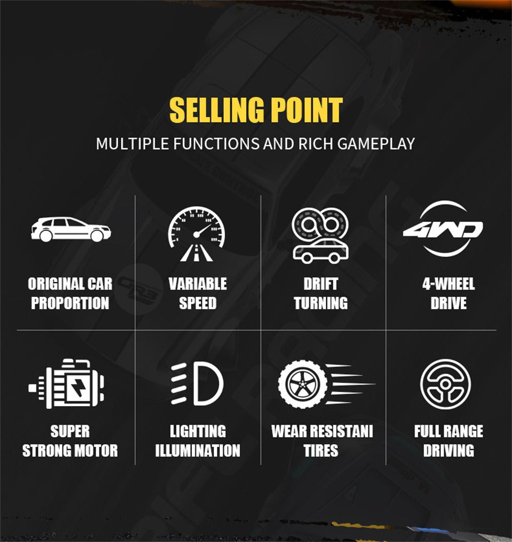 Nissan GTR RC Drift Car 1:24 Scale – 20 KM/H High Speed 4WD Remote Control Car with LED Lights