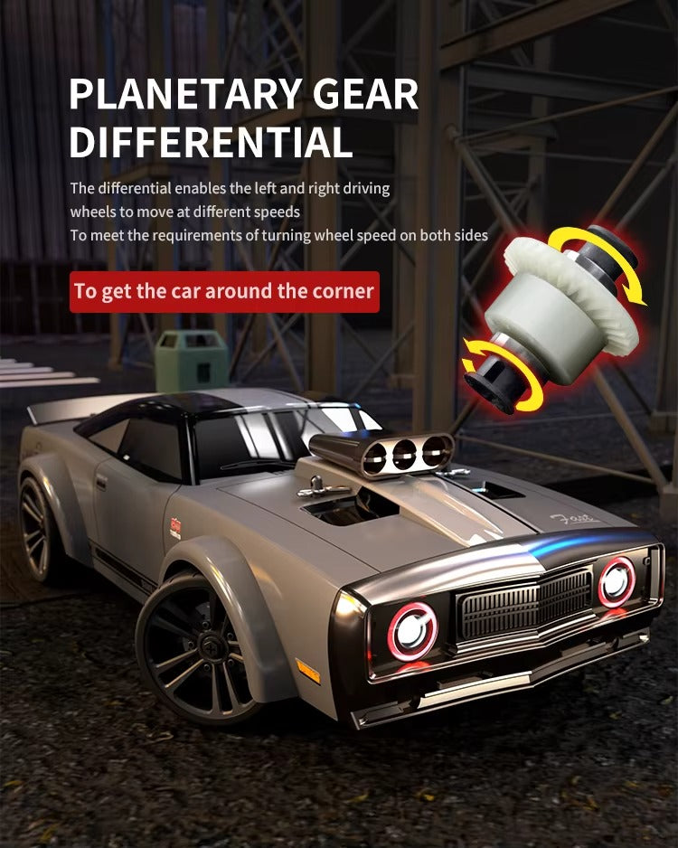 DWH Retro Muscle RC Drift Car 1:16 Scale | 4WD Hobby-Grade Drift Car – Up to 40 km/h