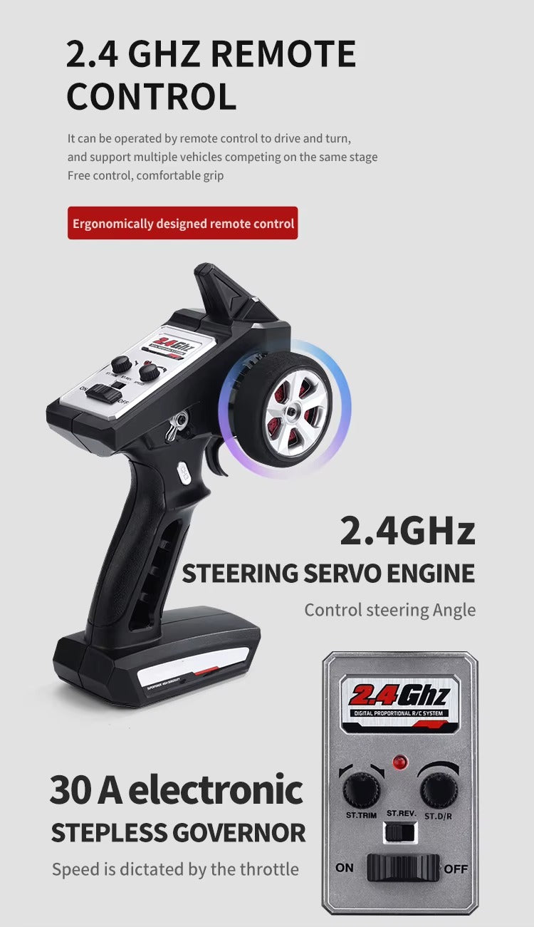 DWH Retro Muscle RC Drift Car 1:16 Scale | 4WD Hobby-Grade Drift Car – Up to 40 km/h