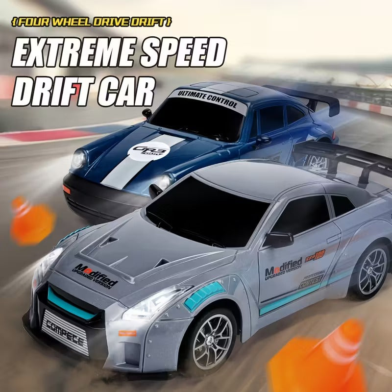 Porsche RC Drift Car 1:24 Scale – 20 KM/H High Speed 4WD Remote Control Car with LED Lights – 2.4GHz Racing RC Car with Drift Tyres & Rechargeable Battery