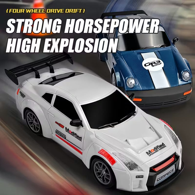 Nissan GTR RC Drift Car 1:24 Scale – 20 KM/H High Speed 4WD Remote Control Car with LED Lights